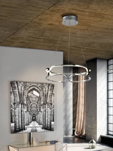 LUSTRA/PLAFONIERA COLETTE, 47CM, CROM/OPAL, DIN ALUMINIU SI SILICON, STIL MODERN