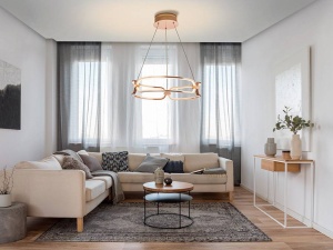 LUSTRA/PLAFONIERA COLETTE, CU TELECOMANDA, 47CM, AURIU ROSE/OPAL, DIN ALUMINIU SI SILICON, STIL MODERN