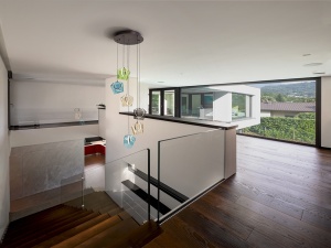 LUSTRA/PLAFONIERA INGRID, 40/220 CM, BRONZ PERIAT/MULTICOLOR, DIN STICLA SI ALUMINIU, STIL MODERN