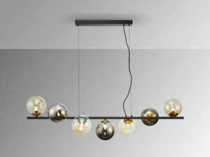 LUSTRA/PLAFONIERA INOA, 120 CM, MULTICOLORA, DIN METAL SI STICLA, STIL MODERN - Img 3