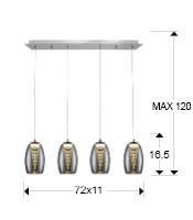 LUSTRA/PLAFONIERA NEBULA, 72 CM, CROM/TRANSPARENT, DIN METAL, POLICARBONAT SI STICLA, STIL MODERN - Img 3