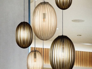 LUSTRA/PLAFONIERA OVILA, 86 CM, CROM/CONIAC/FUMURIU, DIN STICLA SI METAL, STIL MODERN - Img 3