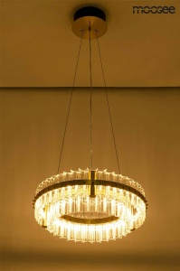 LUSTRA SATURNUS, AURIE 47 DUO, DIN OTEL SI CRISTAL, STIL MODERN - Img 4