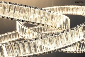 LUSTRA WAVE 80 CROM, CONFECTIONATA DIN OTEL SI CRISTAL, STIL MODERN - Img 3