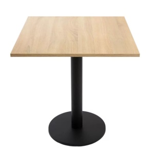 Masă de cafenea patrata 68x68cm, culoare stejar sonoma, metal si furnir laminat