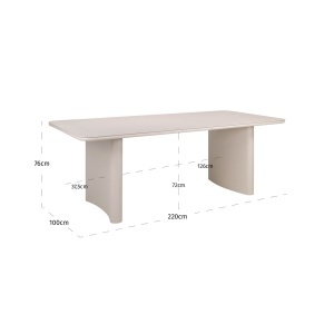 MASA DE LUAT MASA PENTRU EXTERIOR SENZA, REALIZATA DIN ALUMINIU, CULOARE BEJ DESCHIS, DESIGN DEOSEBIT, RICHMOND INTERIORS - Img 2