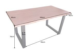 MASA DE SUFRAGERIE, GENESIS 160CM, GROSIME 35MM, LEMN DE SALCAM SI METAL, ASPECT MARO, ARTIM GROUP SELECTION. - Img 3