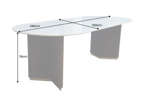 MASA DE SUFRAGERIE OVALA, GATSBY 240CM, CADRU DIN LEMN/METAL SI BLAT DIN MARMURA, ARTIM GROUP SELECTION - Img 5