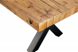 MASA DEOSEBITA, THOR 230CM, LEMN MASIV, COD 43380, METAL, DESIGN INDUSTRIAL - Img 2