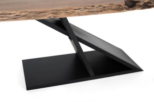 MASA DINING 200CM, NATUR/NEGRU, LEMN MASIV DE ACACIA SI METAL, GINER Y COLOMER - Img 3