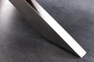 MASA DINING BARRACUDA, OVALA 220CM, REALIZATA DIN LEMN DE TEX, BLAT DE STICLA SI SUPORT DIN METAL, CULOARE MARO/NATURAL- CROM, ARTIM GROUP - Img 7