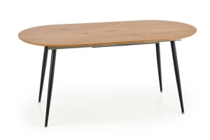 MASA DINING EXTENSIBILA COLORADO, STEJAR AURIU/NEGRU, 120/160 CM, BLAT DIN MDF SI PICIOARE DIN METAL, STIL MODERN - Img 6