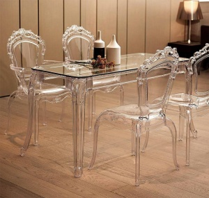 MASA DINING, KING 120CM, TRANSPARENTA, DESIGN DEOSEBIT