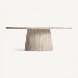 MASA DINING/LIVING THIENNES, MARO DESCHIS,REF. 35229, PRELUCRATA MANUAL, CONFECTIONATA DIN TRAVERTIN, STIL MODERN