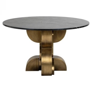 MASA DINING MADDOX, 130 CM, EFECT DE MARMURA NEAGRA/CUPRU, DIN MARMURA SI MDF, RICHMOND INTERIORS - Img 3