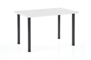 MASA DINING MODEX 2, ALB/NEGRU, 120 CM, BLAT DIN PAL SI PICIOARE DIN METAL , STIL MODERN - Img 1