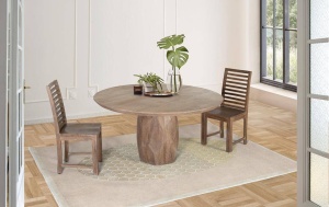 MASA DINING OFFICE 150CM, ROTUNDA, CULOARE NATUR, LEMN DE MANGO, GINER Y COLOMER