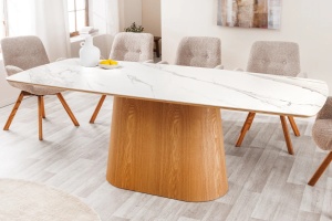 MASA DINING, UNIQUE, 200CM, CADRUL OVAL, LEMN FURNIRUIT SI CERAMICA, ARTIM GROUP SELECTION