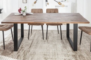 MASA DINING, WOTAN II 180CM, COD 40334, DIN LEMN MASIV, DESIGN INDUSTRIAL - Img 1