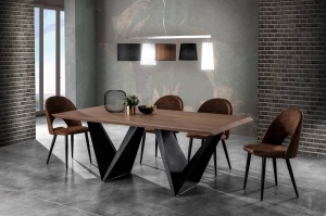 MASA ELEGANTA 200CM, CLEFT, COD 3095, STIL MODERN, REALIZATA DIN METAL SI MDF - Img 4