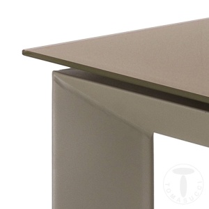 MASA EXTENSIBILA 120/170CM, BLADE 120 GRI, COD 2438, STIL MODERN, REALIZATA DIN METAL SI STICLA - Img 1