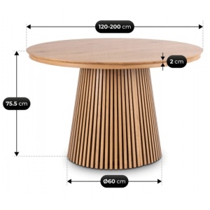 MASA EXTENSIBILA 120/200CM, ARTIM MEBLE, REALIZATA DIN MDF, CULOARE STEJAR, STIL MODERN - Img 9