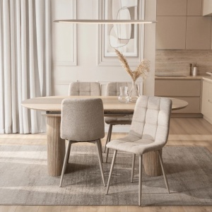 MASA EXTENSIBILA 180-220CM, ARTIM MEBLE, REALIZATA DIN MDF, CULOARE TRAVERTIN, STIL MODERN - Img 2