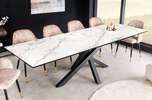 MASA EXTENSIBILA DE LUX 180-220-260CM, METAL, STICLA SI CERAMICA, ASPECT MARMURA, ARTIM GROUP SELECTION - Img 2