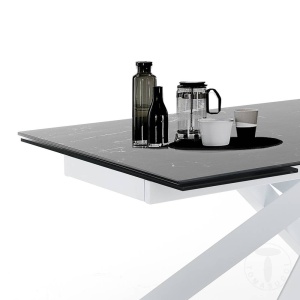 MASA EXTENSIBILA DIN CERAMICA 160/240CM, GIUKI, COD 3872, STIL MODERN, REALIZATA DIN METAL SI CERAMICA - Img 3