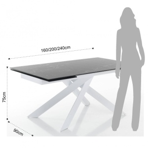 MASA EXTENSIBILA DIN CERAMICA 160/240CM, GIUKI, COD 3872, STIL MODERN, REALIZATA DIN METAL SI CERAMICA - Img 5