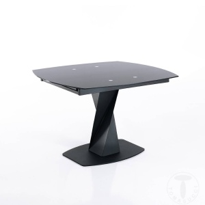 MASA EXTENSIBILA ELEGANTA 105-165CM, TWISTED, COD 3857, STIL MODERN, REALIZATA DIN METAL SI STICLA - Img 2
