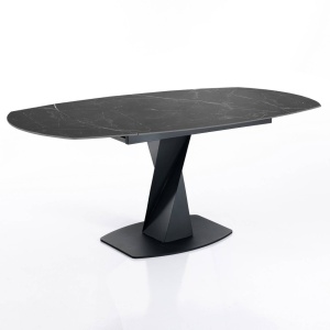 MASA EXTENSIBILA IN 2 TREPTE 105/165CM, TWISTED MARBLE, COD 5696, STIL MODERN, REALIZAT DIN METAL SI CERAMICA - Img 2