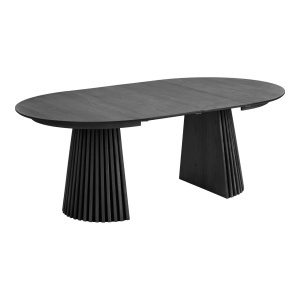 MASA EXTENSIBILA ROTUNDA OSAKA ø120x120-160-200x75cm, REALIZATA DIN MDF, FURNIR, CULOARE NEAGRA, HOUSE NORDIC