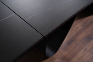 MASA EXTENSIBILA SALVADORE SAHARA, EFECT DE MARMURA/NEGRU, 160/240 CM, STICLA, CERAMICA ITALIANA SI METAL, STIL MODERN - Img 6
