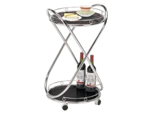 MASA MINI-BAR/SERVIRE B-145 CROM/NEGRU STIL MODERN - Img 1