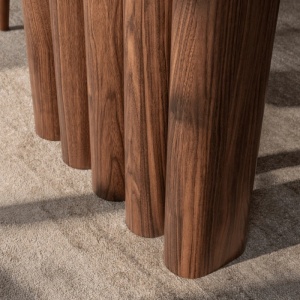 MASA OVALA 200CM, ARTIM MEBLE, REALIZATA DIN MDF, CULOARE TRAVERTIN/NUC, STIL MODERN - Img 7
