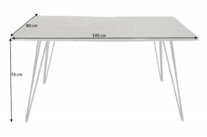 MASA SCORPION 140CM, LEMN MASIV DE SALCAM SI METAL, COD 43665, DESIGN INDUSTRIAL - Img 7