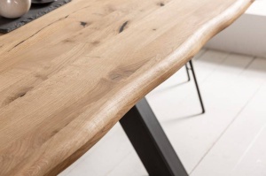 MASA STIL INDUSTRIAL 200CM , EDGE, COD 41186, DIN LEMN MASIV DE STEJAR - Img 4