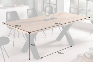 MASA STIL INDUSTRIAL 200CM , EDGE, COD 41186, DIN LEMN MASIV DE STEJAR - Img 7