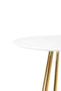 MASUTA DE BAR GLAM 60, AURIU/ALB MAT, CONFECTIONATA DIN MDF SI METAL, STIL MODERN - Img 3