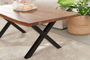 MASUTA DE CAFEA 120CM, CADRUL DIN METAL SI LEMN MASIV DIN SALCAM, COD 38921 - Img 6