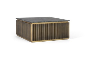 MASUTA DE CAFEA 90CM, LEMN DE MANGO, METAL SI BLAT DIN MARMURA, GINER Y COLOMER