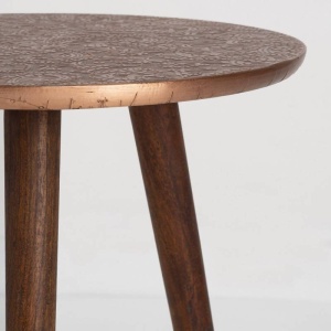 MASUTA DE CAFEA, ALCASAR 50CM, METAL SI LEMN, CUPRU, COD 43354, MODEL DEOSEBIT - Img 3
