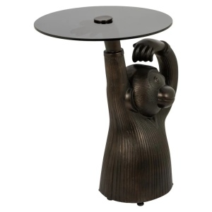 MASUTA DE CAFEA APE BRONZ, 8863, CONFECTIONATA DIN ALUMINIU SI STICLA SECURIZATA, STIL MODERN