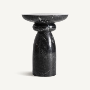 MASUTA DE CAFEA BLEASBY 35CM, DIN MARMURA DE CULOARE NEAGRA, DESIGN CONTEMPORAN, VICAL HOME