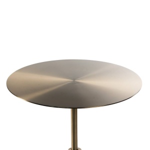 MASUTA DE CAFEA CALICE, EFECT DE MARMURA ALBA/AURIU MAT, 45 CM, DIN METAL SI MARMURA, STIL MODERN - Img 3