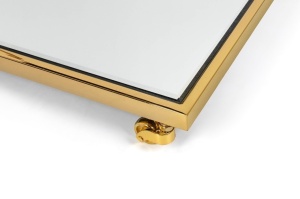 MASUTA DE CAFEA CLASSY GOLD, CONFECTIONATA DIN OTEL SI STICLA, STIL MODERN - Img 3