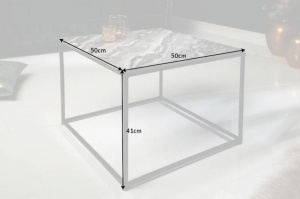 MASUTA DE CAFEA, ELEMENTS 50CM, DIN METAL SI MARMURA GRI, DESIGN MODERN - Img 7