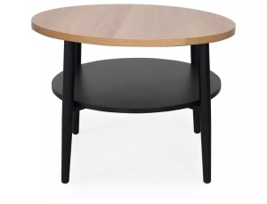 MASUTA DE CAFEA ELLA B, STEJAR/NEGRU MAT, DIN PAL LAMINAT SI METAL, STIL MODERN - Img 2