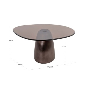 MASUTA DE CAFEA HAYDEN, 214052, CONFECTIONATA DIN ALUMINIU SI STICLA SECURIZATA, BRONZ, STIL MODERN - Img 2